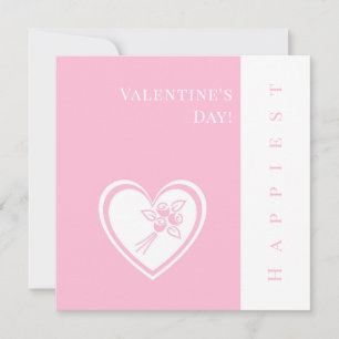 Personalised Pink Heart Roses Valentine's Day Card