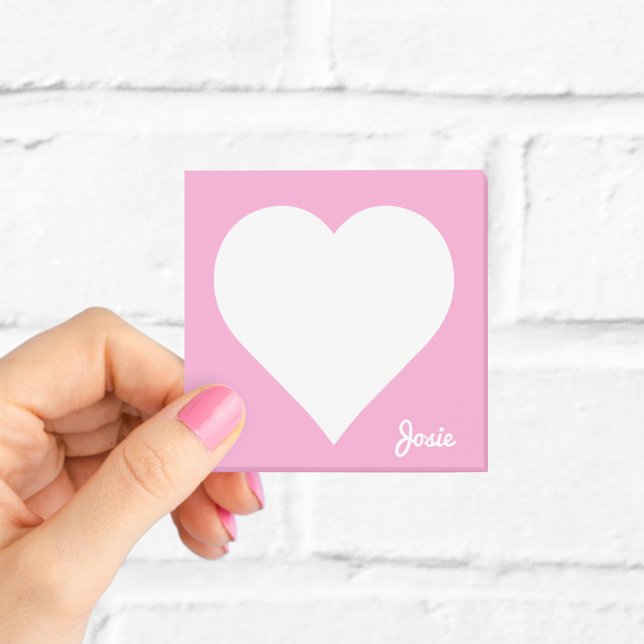 Personalised Pink Heart Sticky Notes (Creator Uploaded)