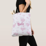 Personalised Pink Heart Tote Bag<br><div class="desc">This big tote bag is adorable. Perfect for your shopping needs and the big hearts are so cute. It would make a great personalised bridesmaid gift or perfect for the bride or mother to be,  for an anniversary,  as well as a birthday gift for the girl that loves hearts.</div>