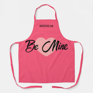 Personalised Pink Heart Valentines Day Womens Apron