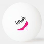 Personalised pink high heel stiletto women's ping pong ball (Front)