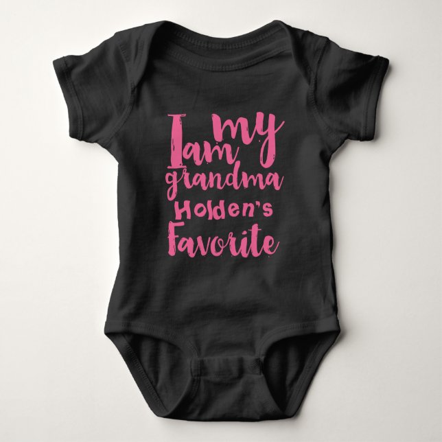 Personalised Pink I Am Grandmas Favourite Baby Bodysuit (Front)