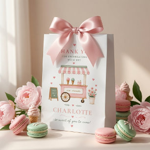 Personalised Pink Ice Cream Birthday  Medium Gift Bag