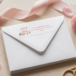 Personalised Pink Ice Cream Return Address Label