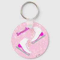 Personalised Pink Ice Skates Cute Kawaii Figure