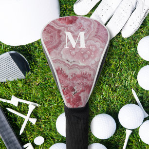 Personalised Pink Initial Monogram Golf Head Cover