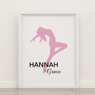 Personalised Pink Jazz Dancer Poster