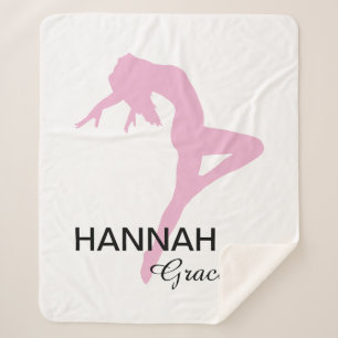 Personalised Pink Jazz Dancer Sherpa Blanket