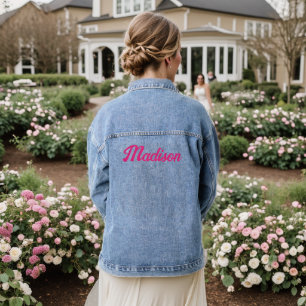 Personalised Pink Jean Denim Jacket