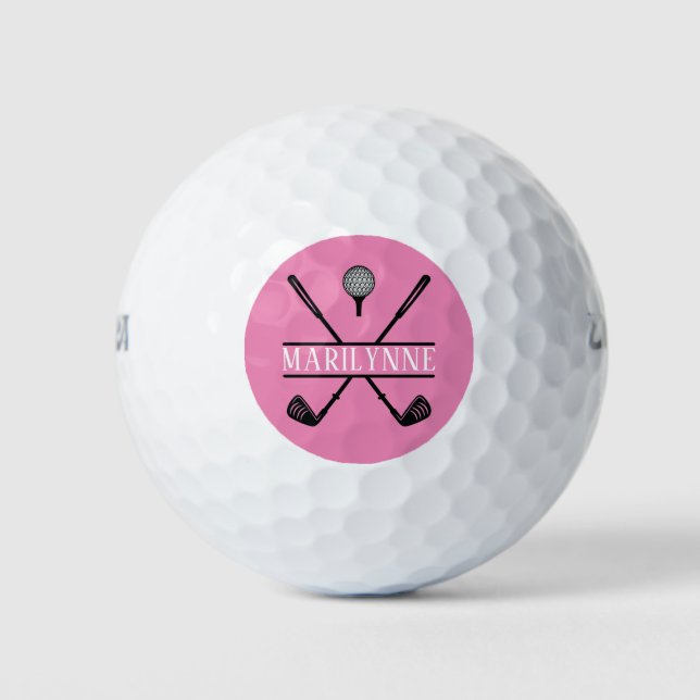 Personalised Pink Ladies  Golf Balls (Front)