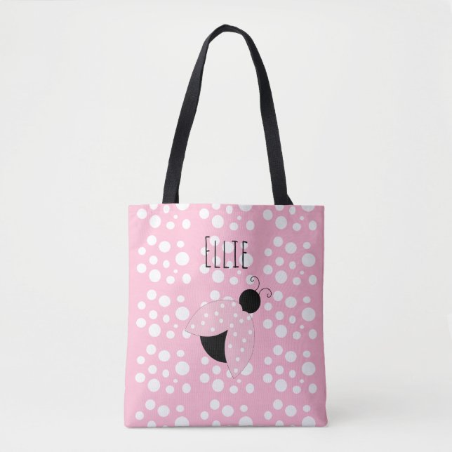 Personalised Pink Ladybug Bag (Front)