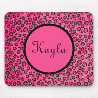 Personalised Pink Leopard Mousepad