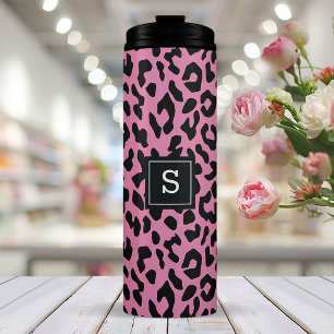 Personalised Pink Leopard Thermal Tumbler