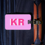 Personalised Pink Lilac Block Letter Monogram Luggage Tag<br><div class="desc">Personalised Pink Lilac Block Letter Monogram Luggage Tag</div>