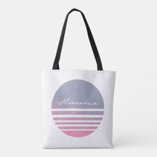 Personalised Pink Lilac Ombre Sunset Tote Bag