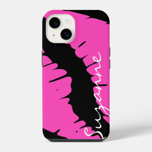 Personalised Pink Lips iPhone Case
