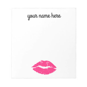Personalised Pink Lips Notepad