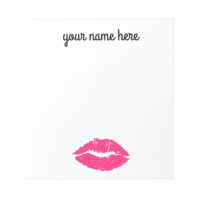 Personalised Pink Lips Notepad (Front)
