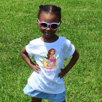 Personalised Pink Little Brown Mermaid Baby T-Shir