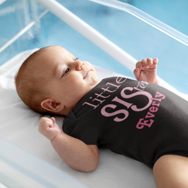 Personalised Pink Little Sister Baby Bodysuit (Creator Uploaded)