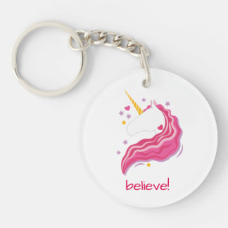 Personalised Pink Magical Unicorn Key Ring