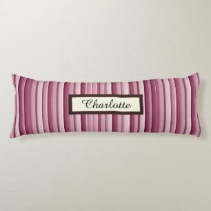 Personalised Pink Mauve Stripes Body Pillow