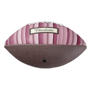 Personalised Pink Mauve Stripes Football