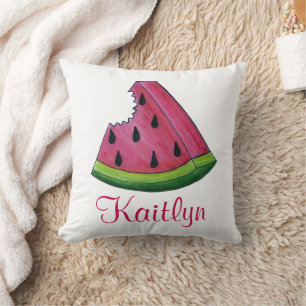 Personalised Pink Melon Watermelon Slice Fruit Cushion