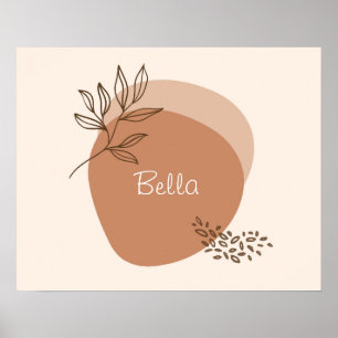 Personalised pink minimalist wall art