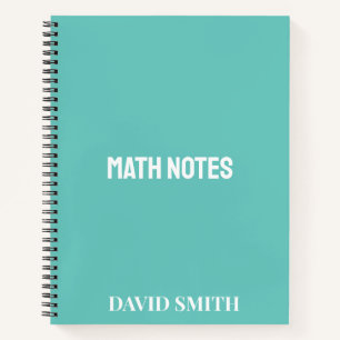 Personalised Pink Modern School Math Notes  Notebook