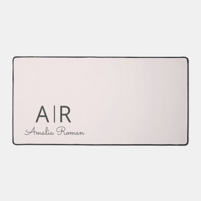 Personalised Pink Monogram Desk Mat (Front)