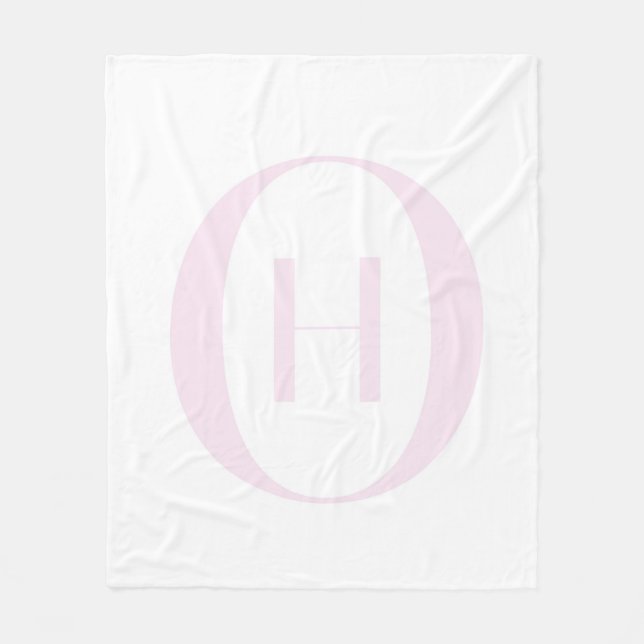 Personalised Pink Monogram Initial Luxury blanket (Front)