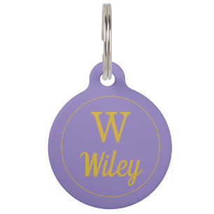 Personalised Pink Monogram Pet Name  Pet ID Tag