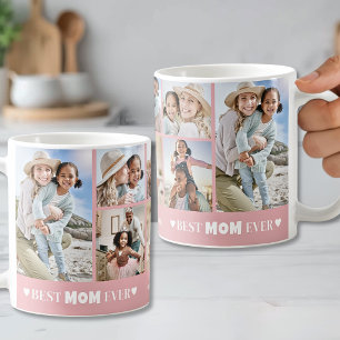 Personalised Pink Mum Photo Collage Coffee Mug