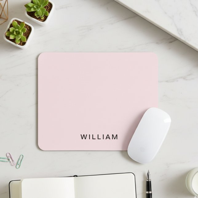 Personalised Pink & Name Monogram  Mouse Pad (Creator Uploaded)