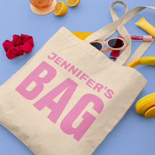 Personalised Pink Name Tote Bag