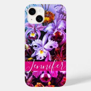 Personalised Pink Ombre Orchids Case-Mate iPhone 14 Case