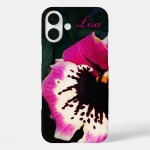 Personalised Pink Orchid Apple iPhone Case