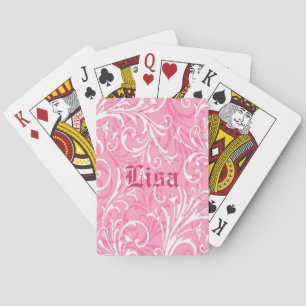 Personalised Pink Ornamental Playing Cards