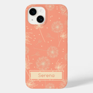 Personalised Pink Pastel Floral Dandelion Pattern Case-Mate iPhone 14 Case