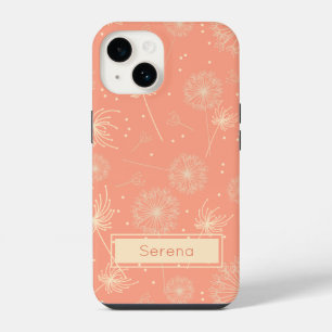 Personalised Pink Pastel Floral Dandelion Pattern iPhone 14 Case
