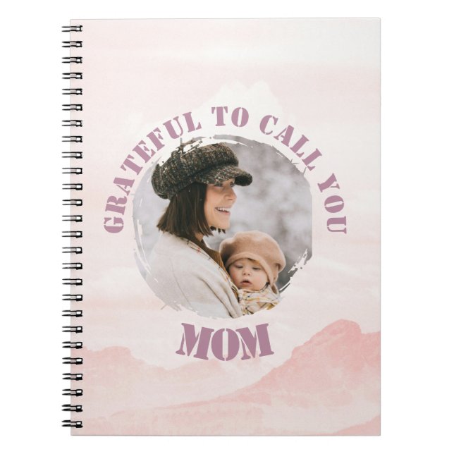 Personalised Pink Pastel Spiral Notebook for Mum (Front)