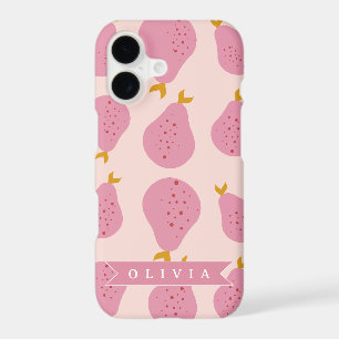 Personalised Pink Pear Pattern Cute Girly Fruit
