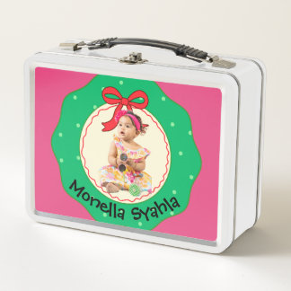 Personalised Pink Photo Lunch Box Custom Name Gift