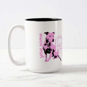 Personalised Pink Pitbull Mum Mug