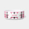 Personalised pink plaid dog bone pet food bowl