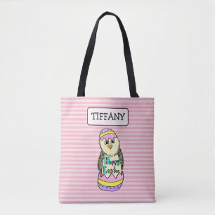 Personalised Pink Plaid Easter Bunny Bag