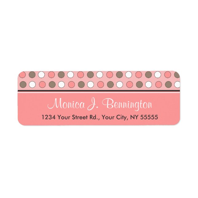 Personalised Pink Polka Dot Address Labels (Front)