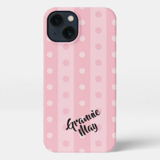 Personalised Pink Polka-Dot iPhone Case