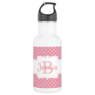 Personalised Pink Polka Dot Pattern 532 Ml Water Bottle